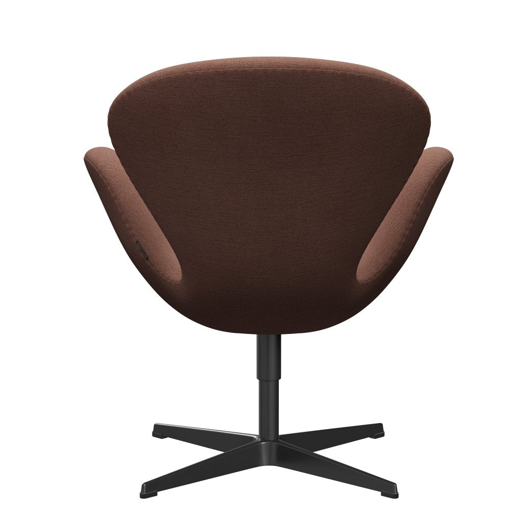 Fritz Hansen Swan Lounge Chair, Black Lacked/Christianshavn Beige/Orange