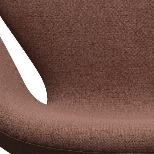 弗里茨·汉森·斯旺（Fritz Hansen Swan）休息室椅子，黑色漆/克里斯蒂安·什夫（Christianshavn）米色/橙色