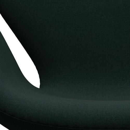弗里茨·汉森·斯旺（Fritz Hansen Swan）休息室椅子，黑色漆/克里斯蒂安·夏夫（Christianshavn）深绿色