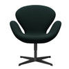 弗里茨·汉森·斯旺（Fritz Hansen Swan）休息室椅子，黑色漆/克里斯蒂安·夏夫（Christianshavn）深绿色