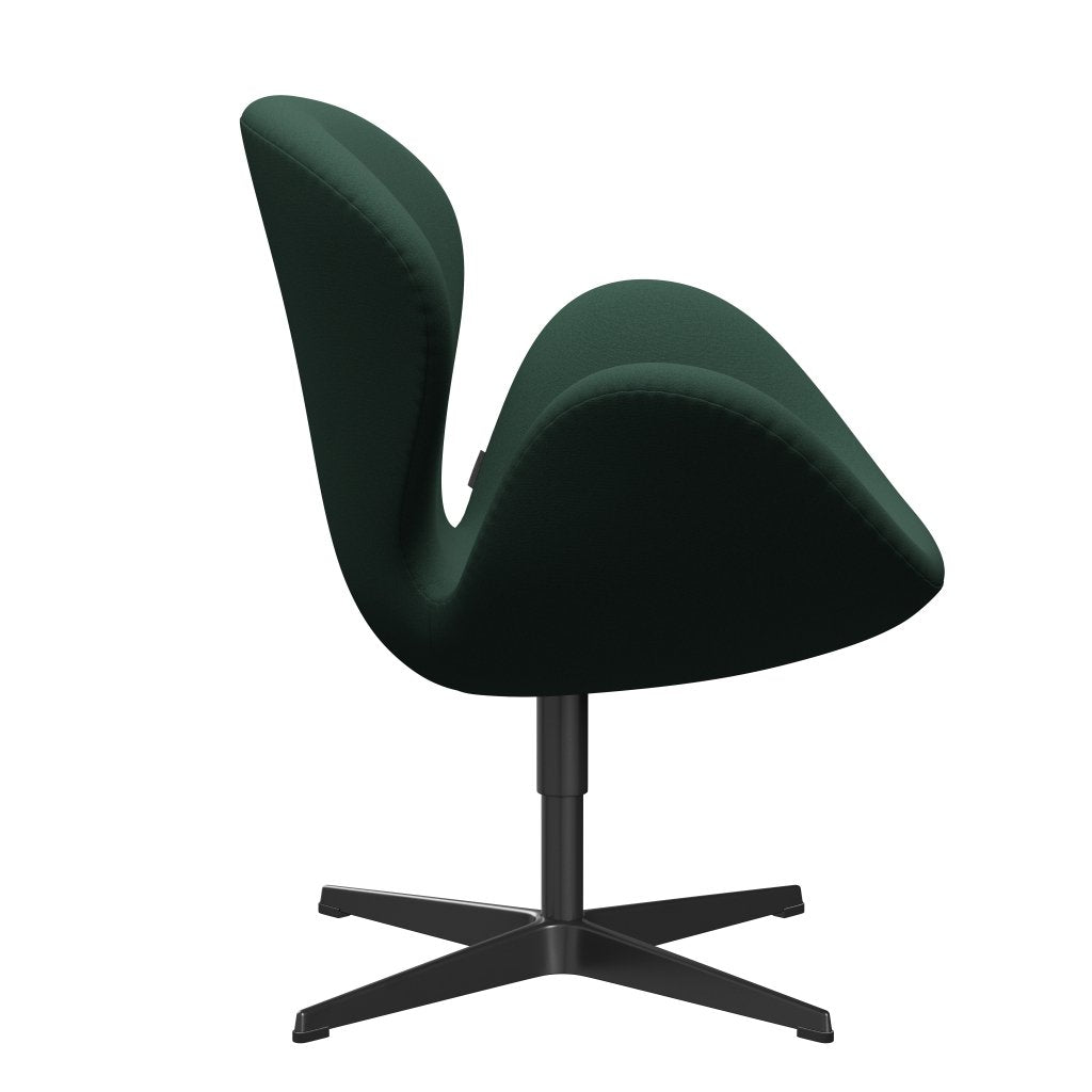 Fritz Hansen Swan Lounge Chair, Black Lackered/Christianshavn Dark Green Uni