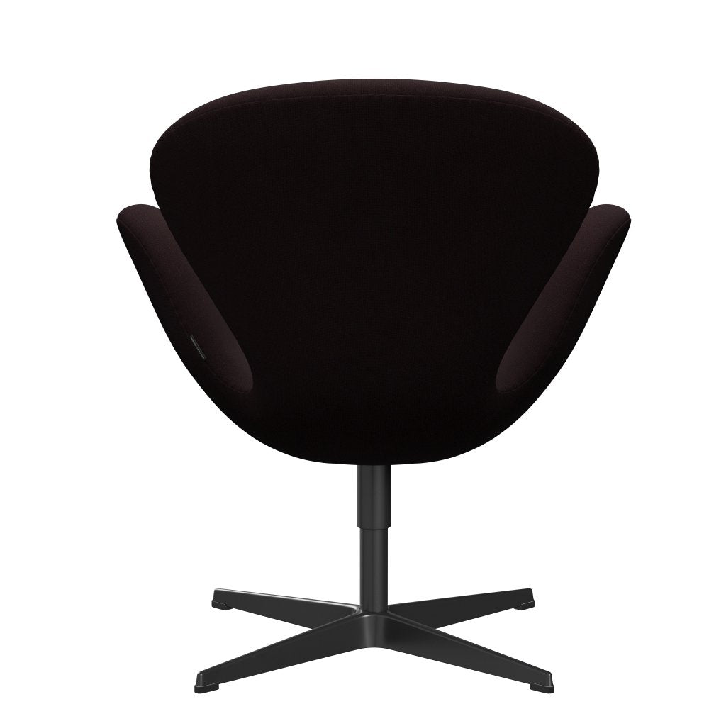 Fritz Hansen Swan Lounge Chair, Black Lacked/Christianshavn Dark Red Uni