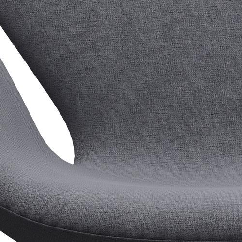 弗里茨·汉森·斯旺（Fritz Hansen Swan）休息室椅子，黑色漆/克里斯蒂安·夏夫（Christianshavn Light Grey）