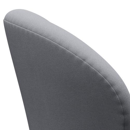 Fritz Hansen Swan Lounge Chair, Black Lacquered/Christianshavn Light Gray Plain