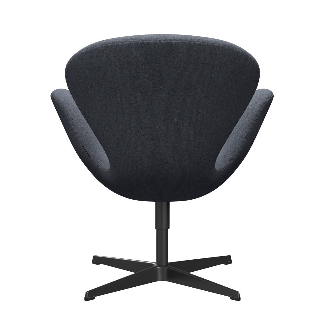 Fritz Hansen Swan Lounge Stuhl, schwarz lackiert/christianshavn orange/blau