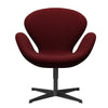 Fritz Hansen Swan Lounge Chair, Black Lacked/Christianshavn Red Uni