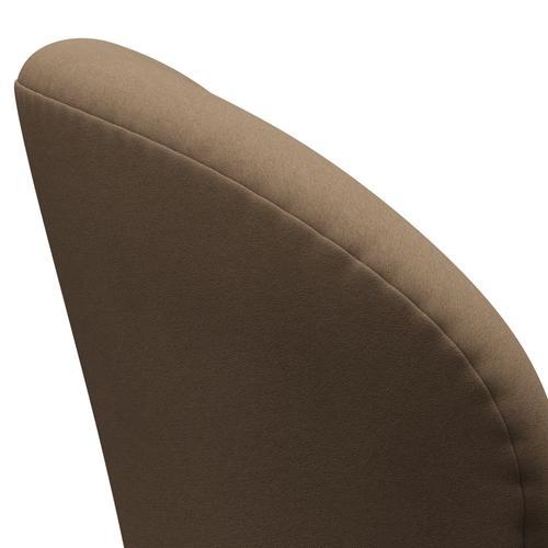 Fritz Hansen Swan休息室椅子，黑色漆/舒适米色/棕色
