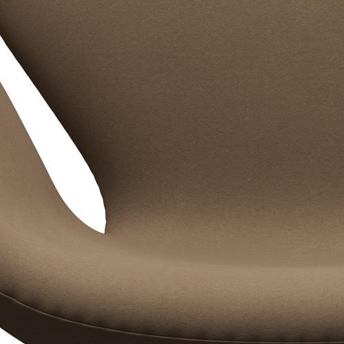 Fritz Hansen Swan Lounge Silla, lacado negro/comodidad beige/marrón