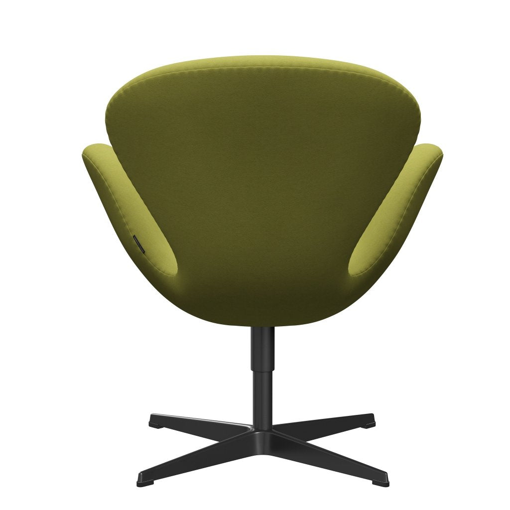 Fritz Hansen Swan休息室椅子，黑色漆/舒适米色/绿色