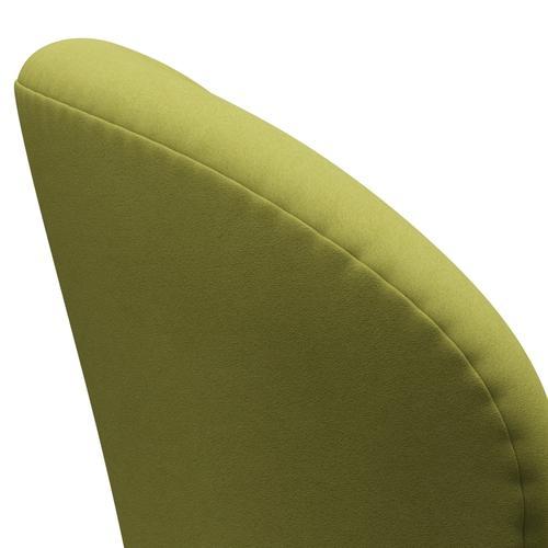 Fritz Hansen Swan Lounge Stuhl, schwarzer lackierter/komfortabler beige/grün
