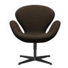 Fritz Hansen Swan休息室椅子，黑色漆/舒适米色/沙子