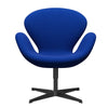 Fritz Hansen Swan休息室椅子，黑色漆/舒适蓝色（00035）