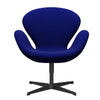 Sedia da salotto Fritz Hansen Swan, laccatura nera/blu comfort (66008)