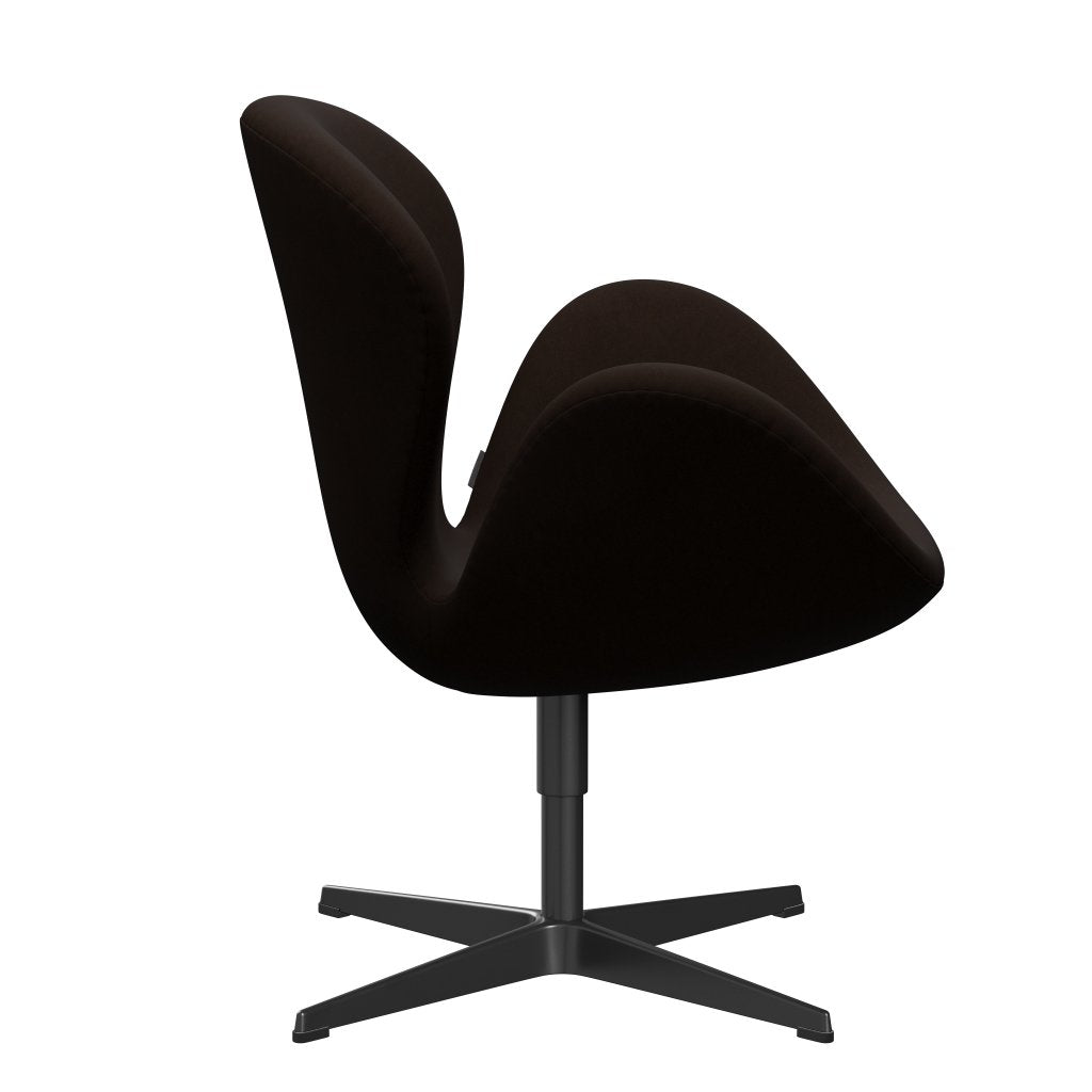 Fritz Hansen Swan Lounge Chair, schwarzer Lack/Komfort Brown (01566)