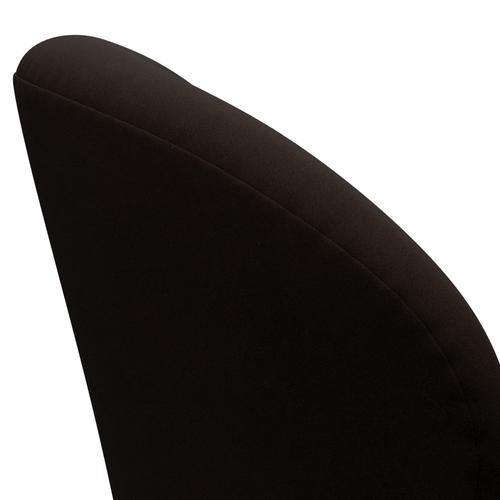 Fritz Hansen Chaise salon de cygne, noir laqué / confort brun (01566)