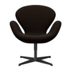 Fritz Hansen Swan Lounge -tuoli, musta lakattu/mukavuusruskea (01566)