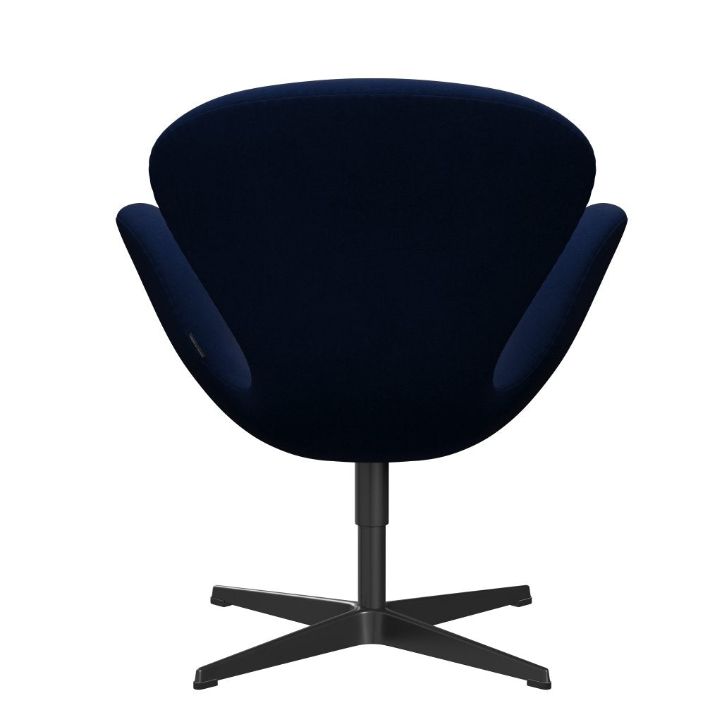 Fritz Hansen Swan Lounge Stuhl, schwarz lackiert/bequem dunkelblau/grau