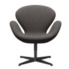 Fritz Hansen Swan Lounge -tuoli, musta lakattu/mukavuus tummanharmaa (60008)