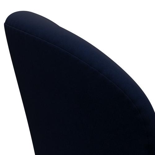 Fritz Hansen Chaise salon de cygne, laquée noire / confort gris foncé / bleu