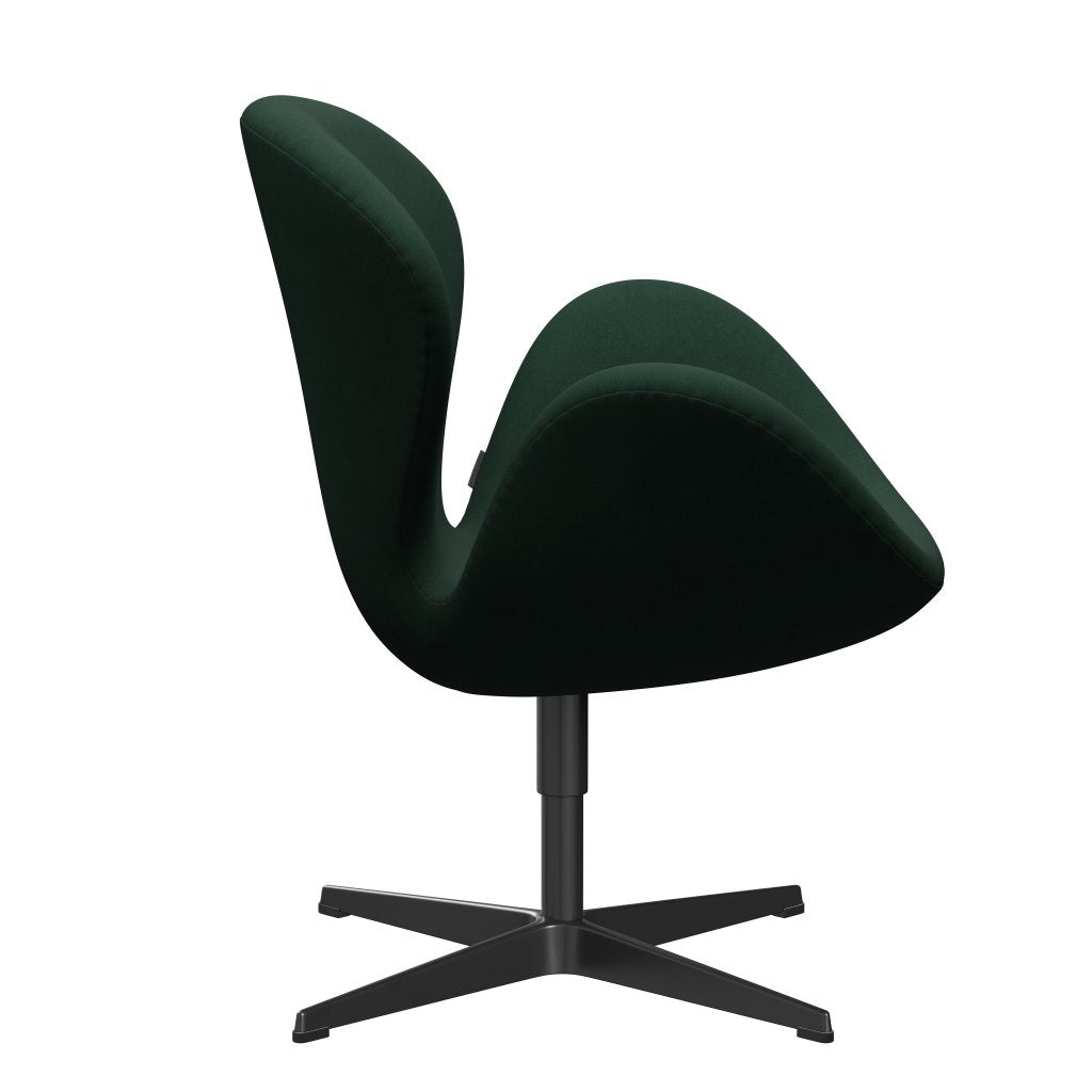 Sedia fritz Hansen Swan Lounge, verde scuro laccato nero/comfort