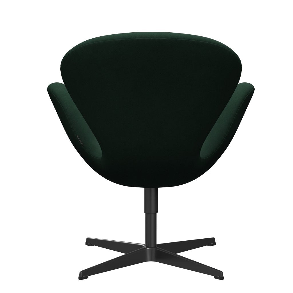 Fritz Hansen Swan Lounge Stuhl, schwarzer lackiert/komfortend dunkelgrün