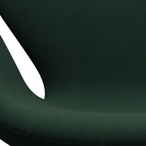 Fritz Hansen Swan休息室椅子，黑色漆/舒适深绿色
