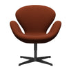 Fritz Hansen Swan Lounge -stoel, zwart gelakt/comfort Dark Red (61018)