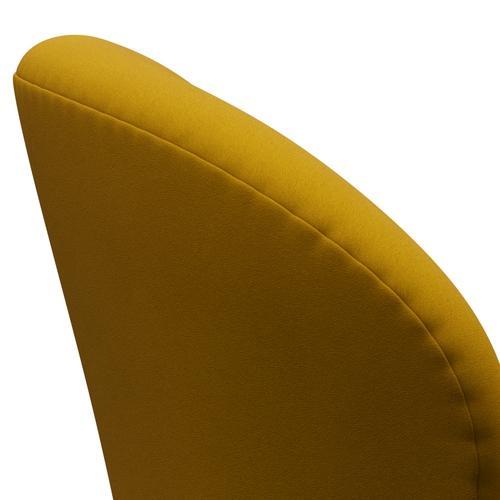 Sedia da salone Fritz Hansen Swan, giallo laccato nero/comfort (62004)