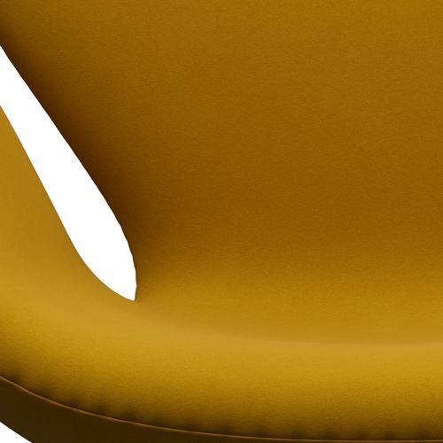Sedia da salone Fritz Hansen Swan, giallo laccato nero/comfort (62004)