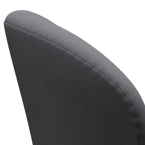 Fritz Hansen Swan Lounge Chair, Black Lacquered/Comfort Gray (01012)