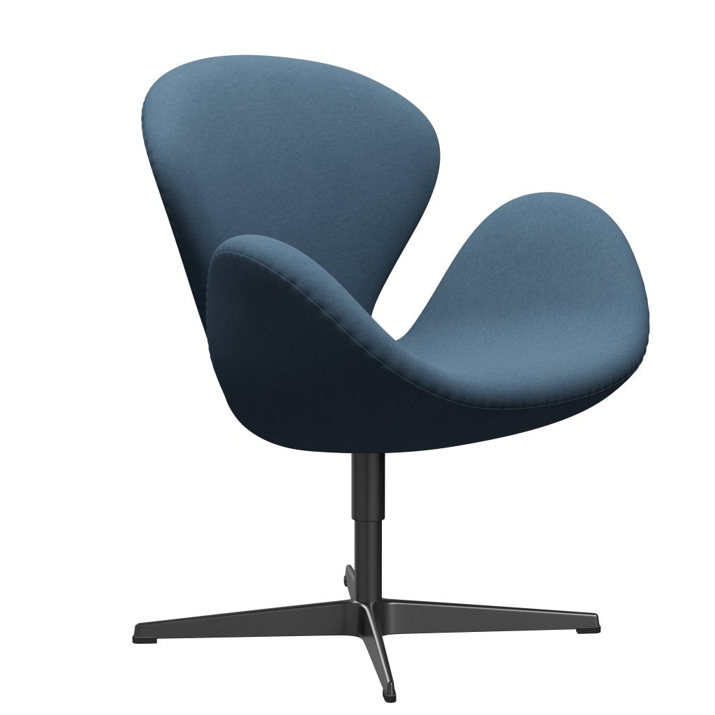 Fritz Hansen Swan休息室椅子，黑色漆/舒适灰色（01160）