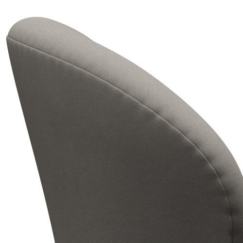 Fritz Hansen Chaise de salon de cygne, noire laqué / Gris confortable (60003)