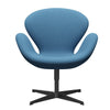 Fritz Hansen Swan Lounge stoel, zwart gelakt/comfortlichtblauw (01124)