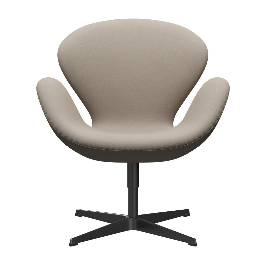 Fritz Hansen Swan Lounge stol, sort lakeret/komfort hvid grå