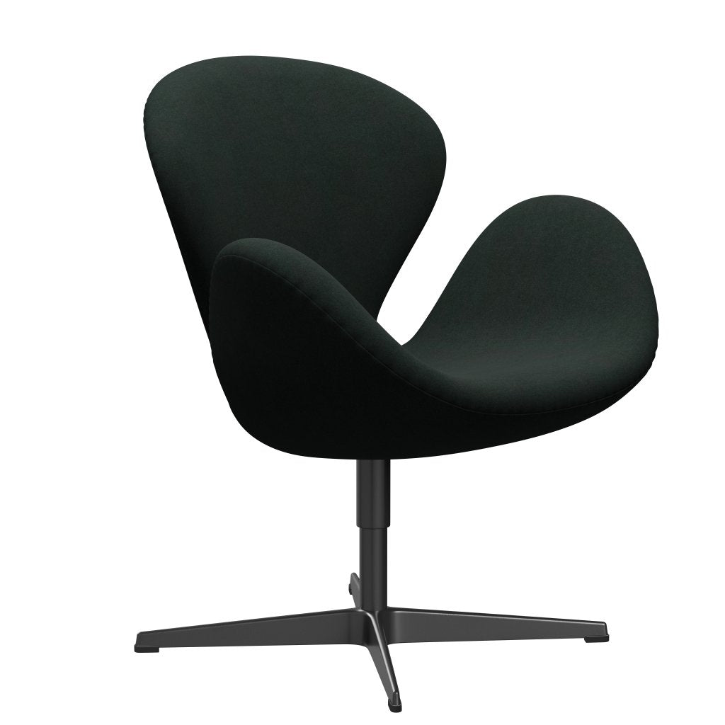 Fritz Hansen Swan Lounge Chair, Black Lacked/Divina Charcoal