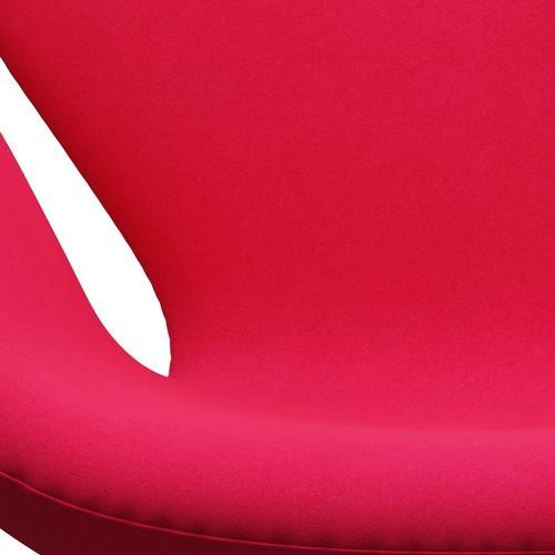 Fritz Hansen Chaise salon de cygne, rouge à lèvres laqué noir / divina rose