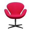 Fritz Hansen Swan Lounge Stuhl, schwarzer lackierter/divina rosa Lippenstift