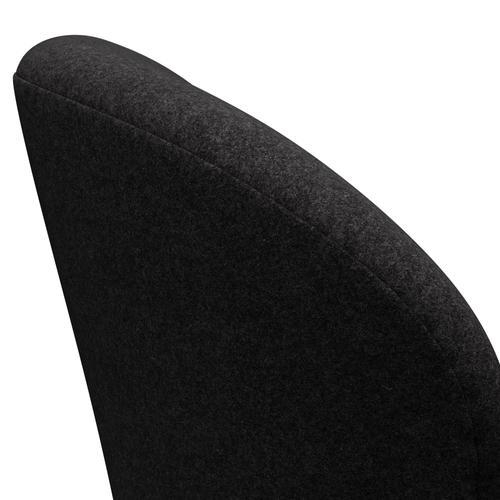 Fritz Hansen Swan休息室椅子，黑色漆/Divina MD深灰色