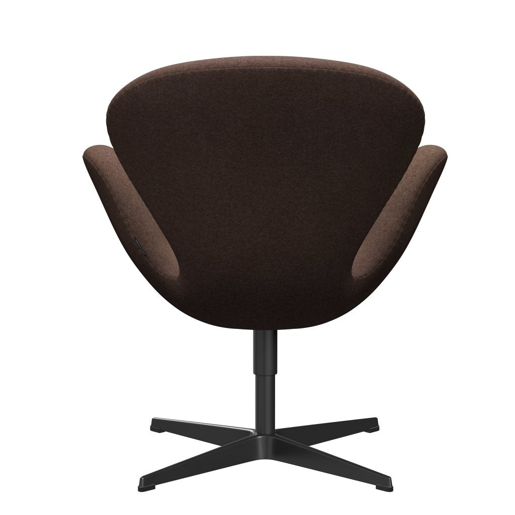 Fritz Hansen Swan Lounge Chair, lacado negro/Divina Md Hazelnut