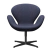 Fritz Hansen Swan Lounge Chair, Black Lacquered/Divina MD Cool Gray