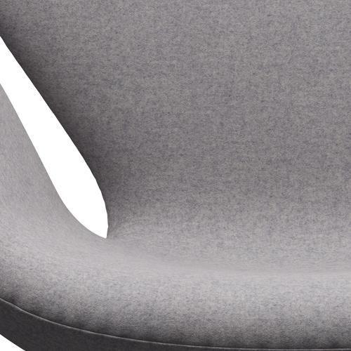 Fritz Hansen Chaise de salon de cygne, noire laqué / divina md gris clair