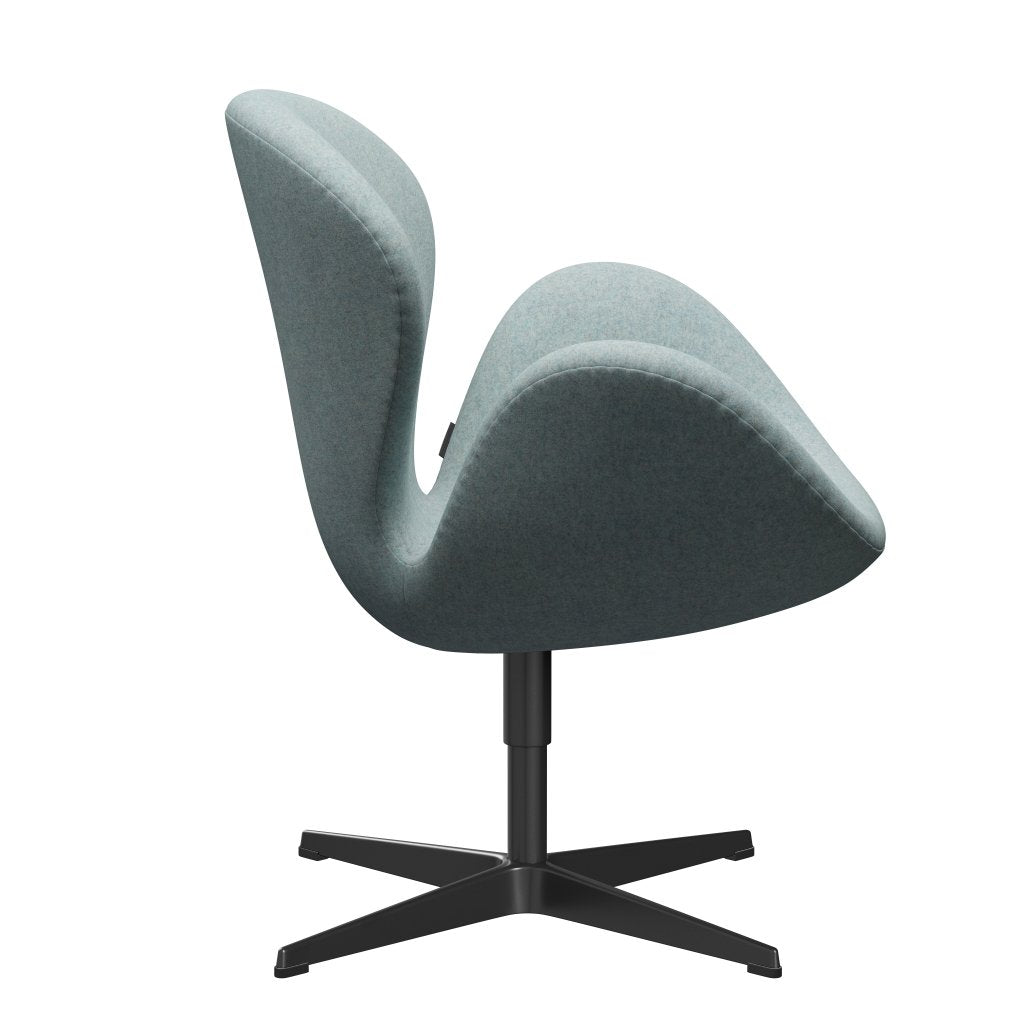 Fritz Hansen Swan Lounge Chair, Black Lacked/Divina MD Mint