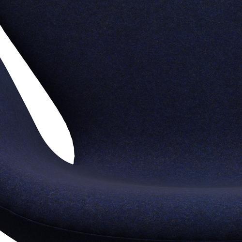 Fritz Hansen Swan休息室椅子，黑色漆/Divina MD Midnight Blue
