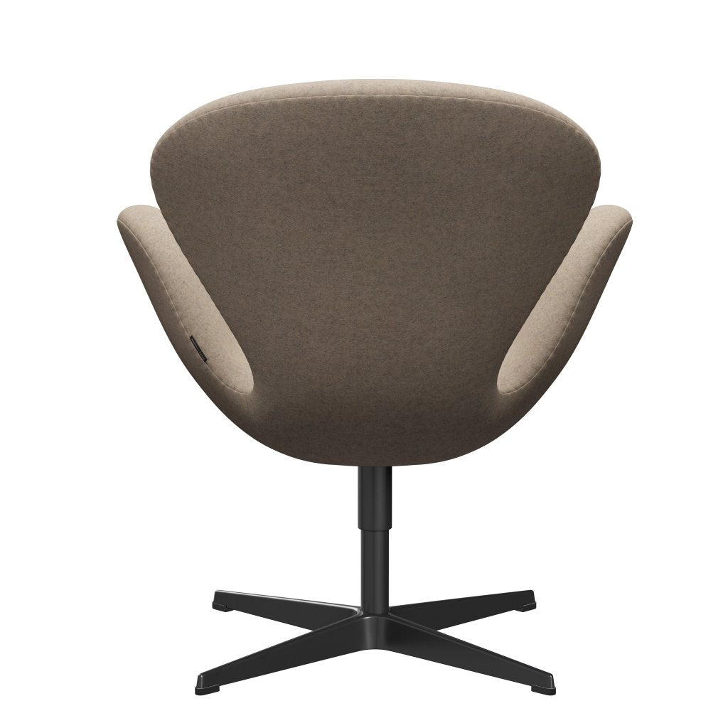 Fritz Hansen Swan Lounge Chair, Black Lacquered/Divina MD Sand Colors