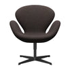 Fritz Hansen Swan Lounge Stuhl, schwarz lackierte/Divina MD Schokolade