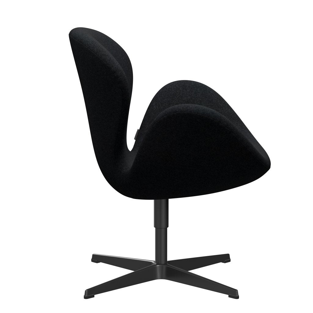 Fritz Hansen Swan Lounge Chair, Black Lacked/Divina MD Schwarz