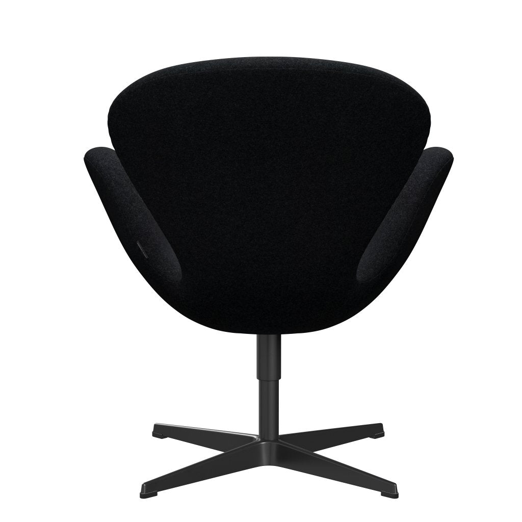 Fritz Hansen Swan休息室椅子，黑色漆/Divina MD黑色