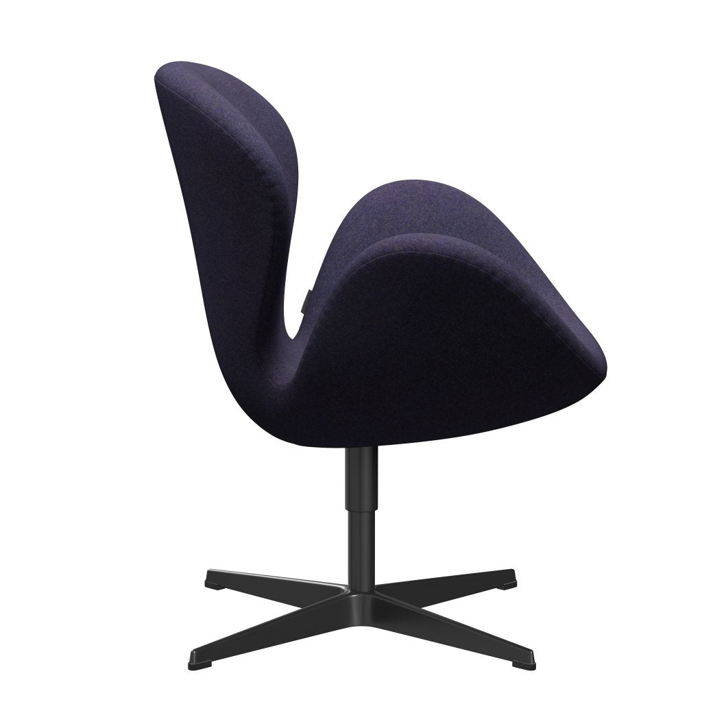 Fritz Hansen Swan Lounge -stoel, zwart gelakt/divina MD stoffig blauw