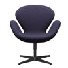 Fritz Hansen Swan Lounge -stoel, zwart gelakt/divina MD stoffig blauw