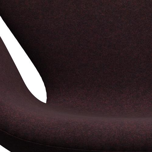Fritz Hansen Swan休息室椅子，黑色漆/Divina MD葡萄酒红色